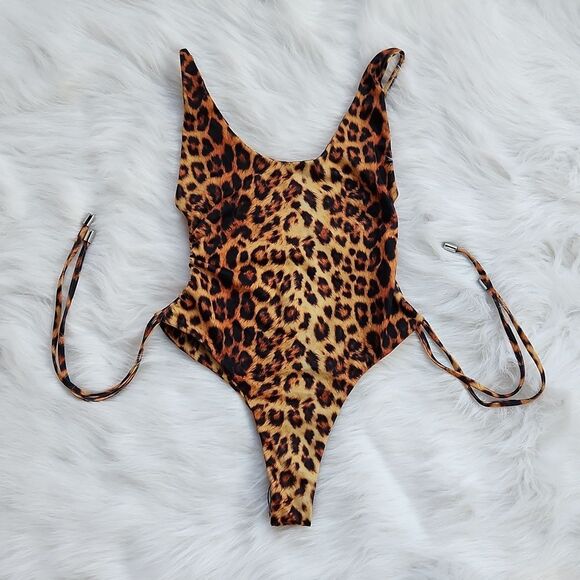 Joues De Sable NWOT Leopard Cheetah Print Sally One Piece swimsuit Extra‎ Small - Picture 3 of 8